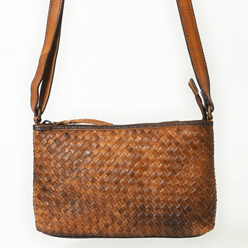 American Darling Crossbody Bag Beautifully Basketweave tooled Genuine Leather women bag
